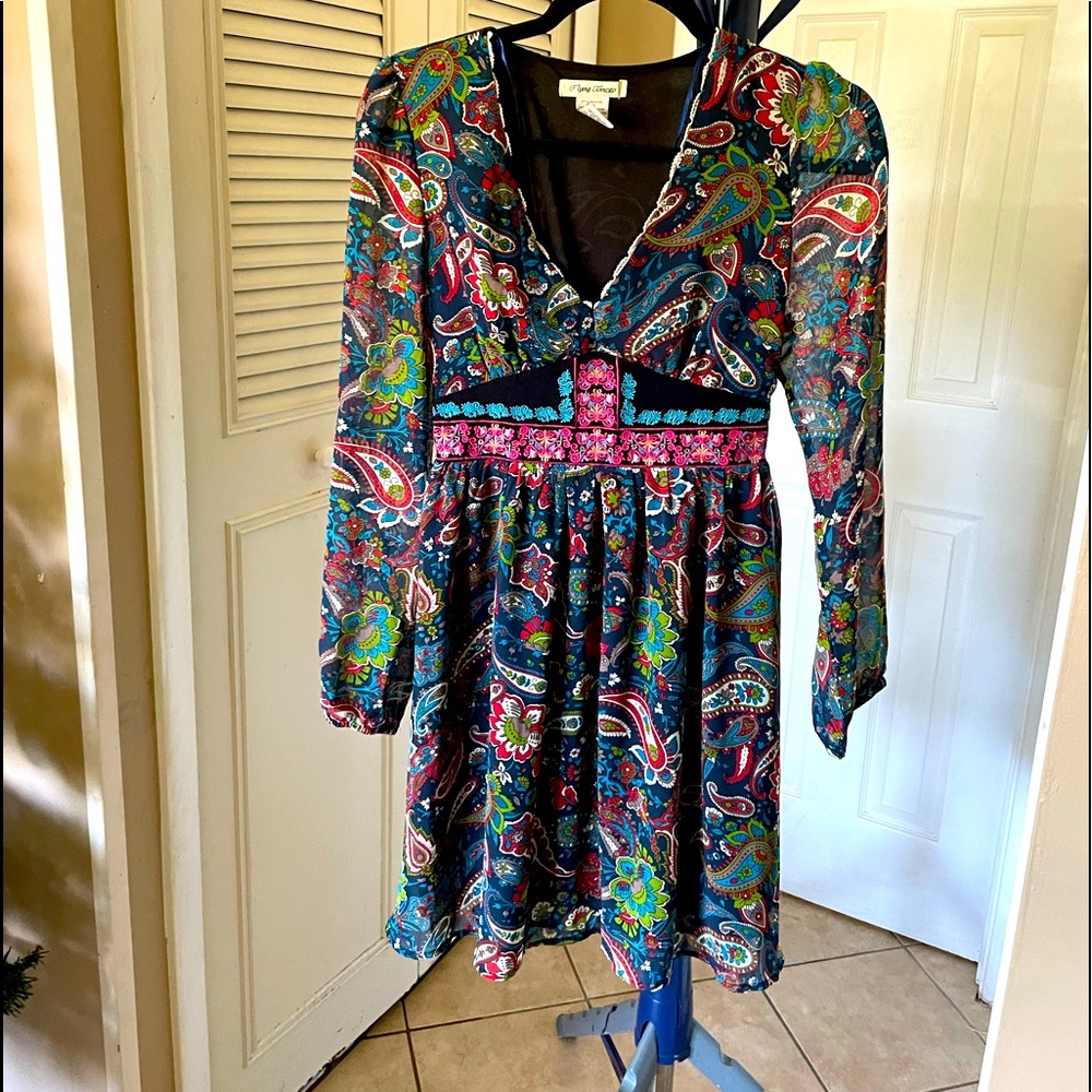 ❤️Flying Tomato Paisley Empire Waist  Dress Boho Style Size Small